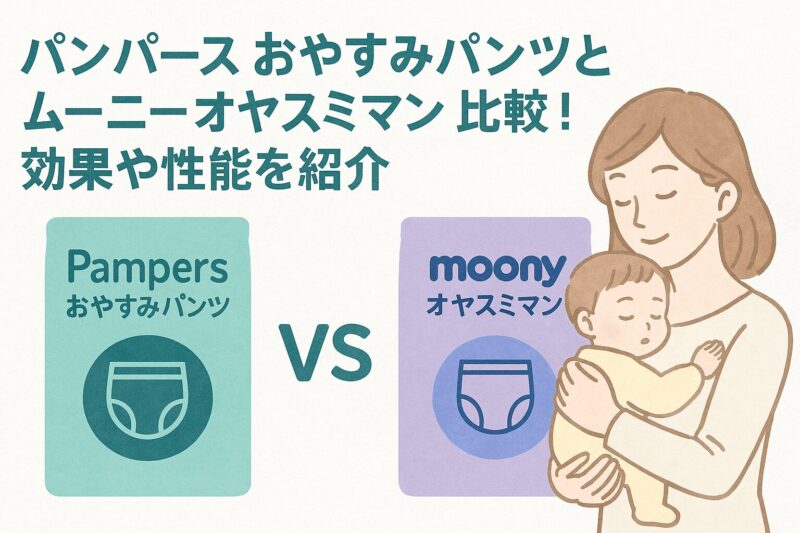 パンパース おやすみパンツとムーニー オヤスミマンの比較アイキャッチ|価格・吸収力・口コミ・効果を徹底紹介