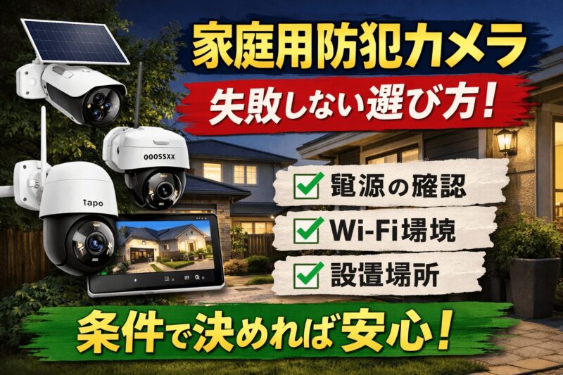 家庭用屋外防犯カメラの選び方とおすすめ3選を紹介するアイキャッチ画像