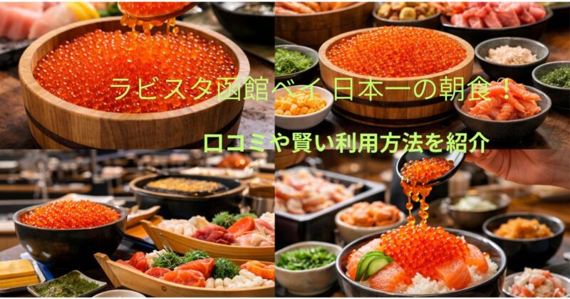 ラビスタ函館ベイの日本一の朝食バイキング。いくら盛り放題の海鮮丼と口コミ・賢い利用方法を紹介するアイキャッチ画像