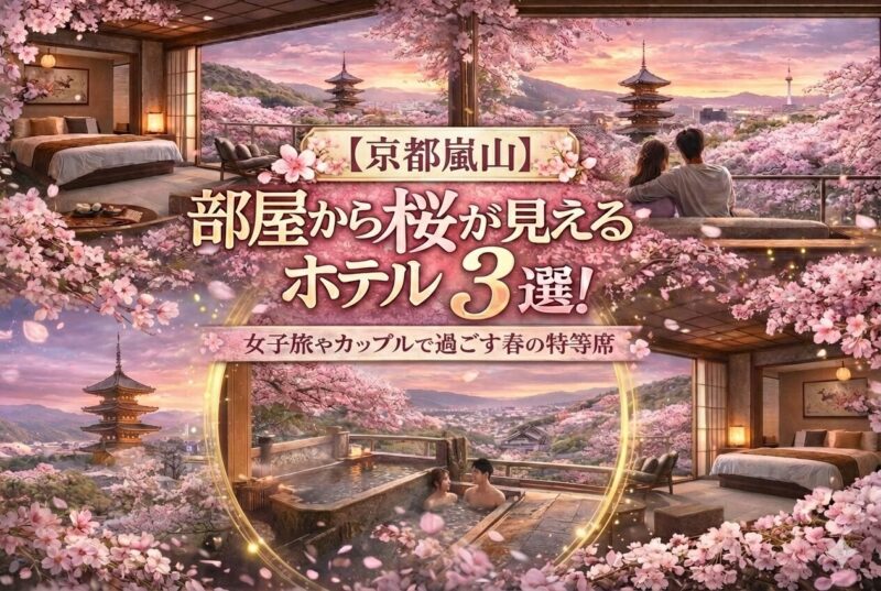 桜をジャイ系とした京都嵐山のホテル・旅館の画像