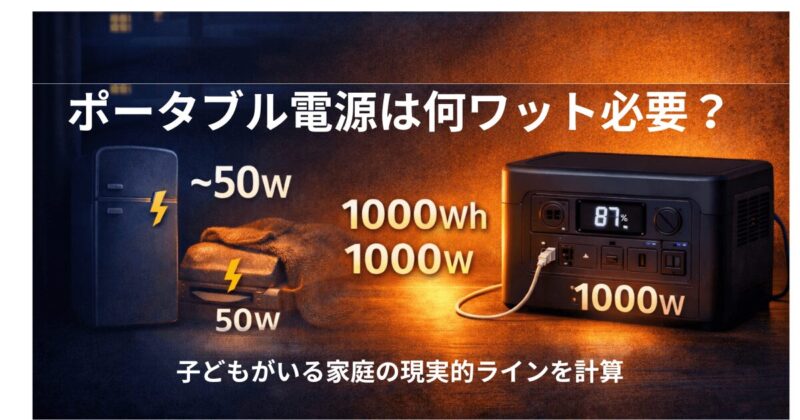 ポータブル電源は何ワット必要かを計算する家庭のイメージ